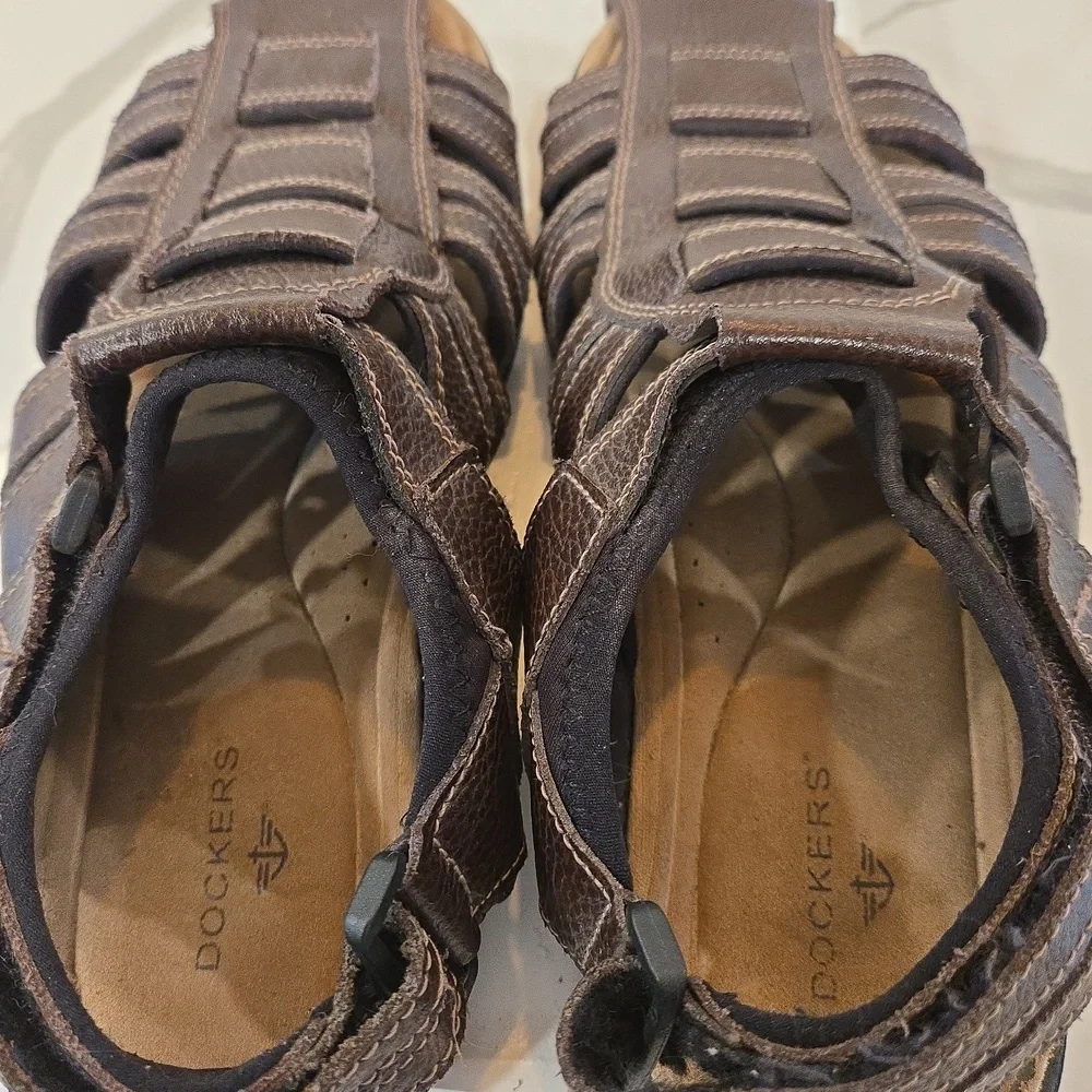 Leather Brown Fishermans Hiking Outdoor Sandals Mens Size 12